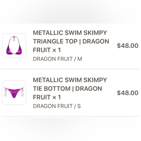 Skims Metallic Swim Skimpy Top and Bottom - Picture 4 of 4